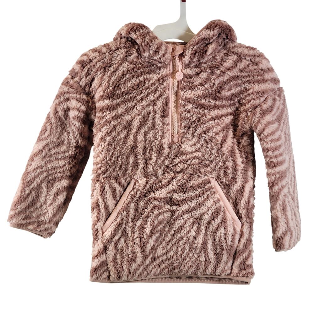 All In Motion Fleece Half-Zip Zebra Print Hoodie, Pink/Maroon, Size XS, NWT
